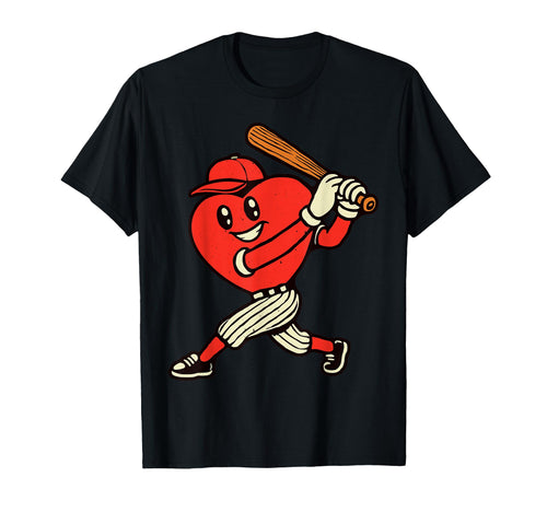 Valentines Day Heart Baseball Hitter T-Shirt - Trendy Graphic for Adults - T-Shirt, Sweatshirt, Hoodie