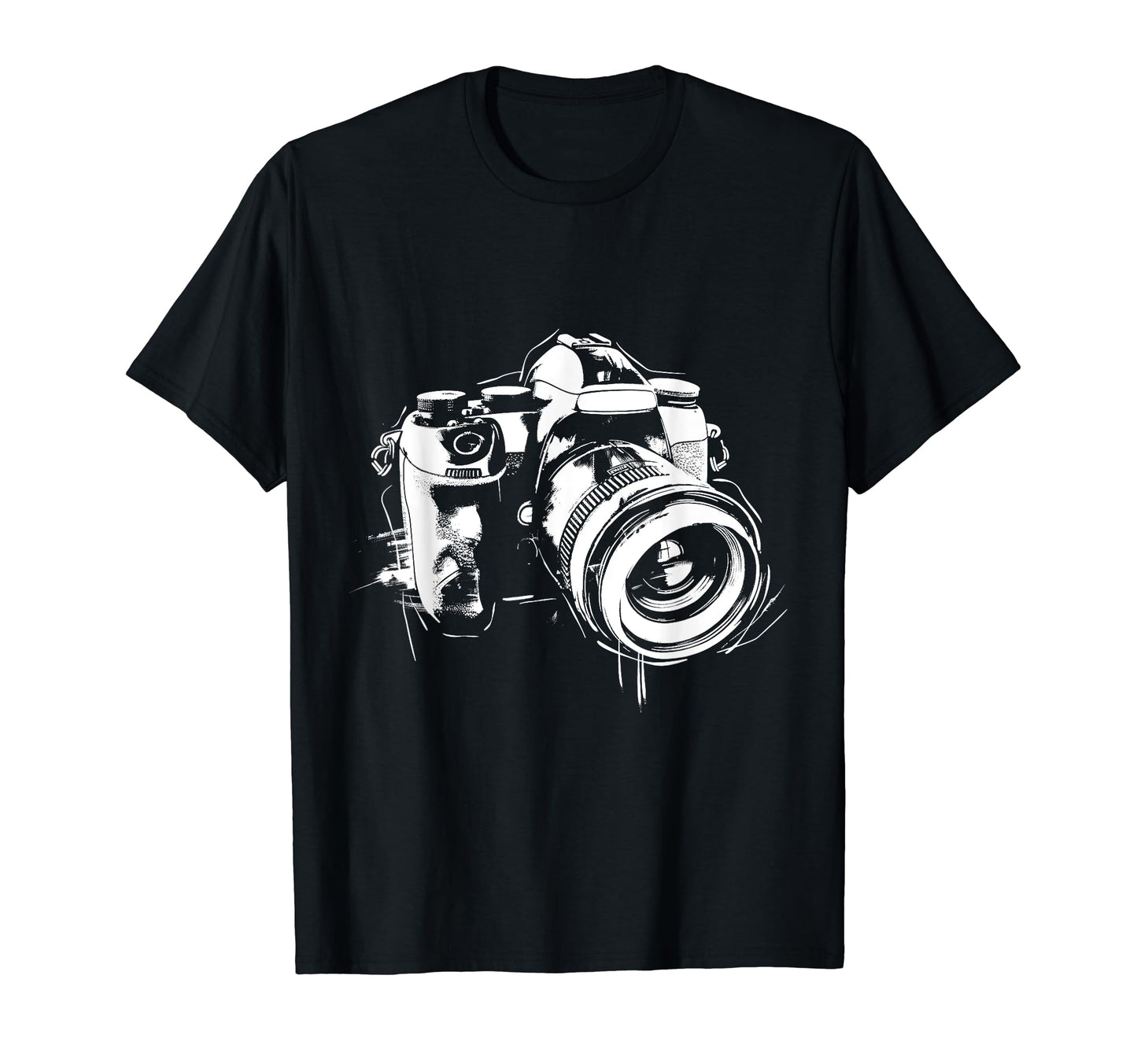 Camera Photography Watercolor Art T-Shirt - Unique Graphic Men Women - T-Shirt, Sweatshirt, Hoodie