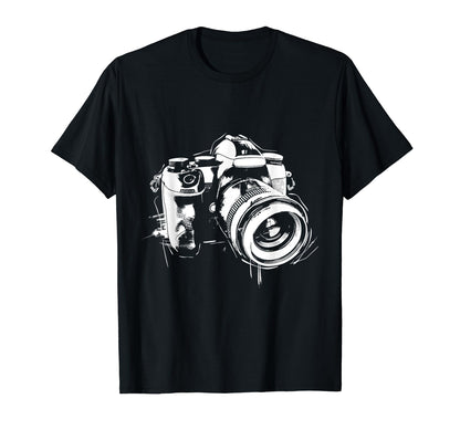 Camera Photography Watercolor Art T-Shirt - Unique Graphic Men Women - T-Shirt, Sweatshirt, Hoodie