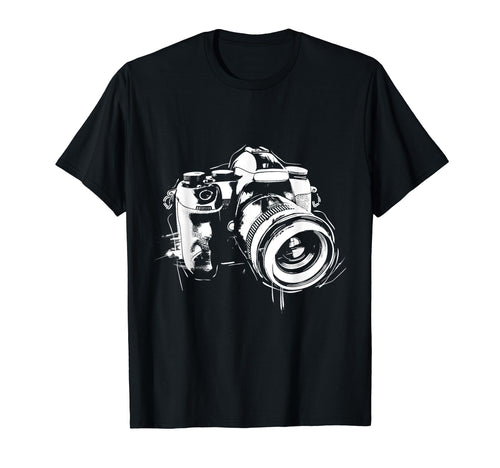 Camera Photography Watercolor Art T-Shirt - Unique Graphic Men Women - T-Shirt, Sweatshirt, Hoodie