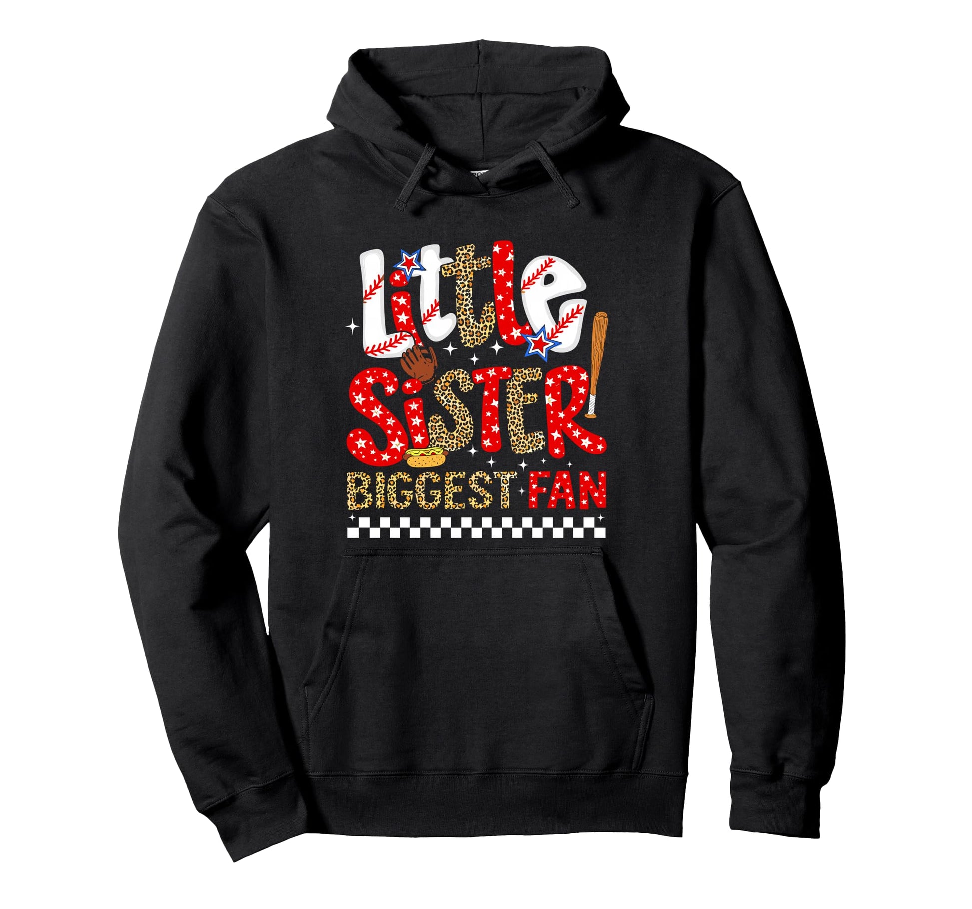 Funny Little Sister Biggest Fan Bow Hoodie - Trendy Graphic Men Women - T-Shirt, Sweatshirt, Hoodie