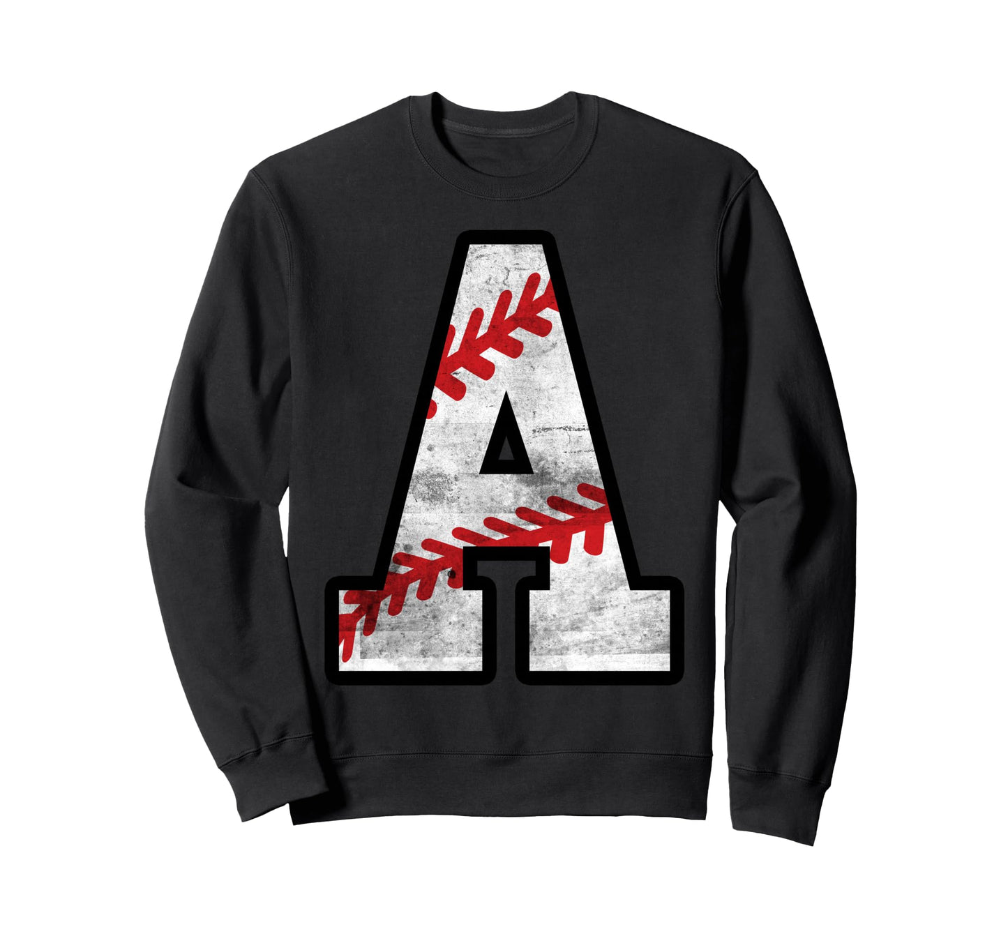 Distressed Baseball Letter Sweatshirt - Unique Graphic for Adults - T-Shirt, Sweatshirt, Hoodie