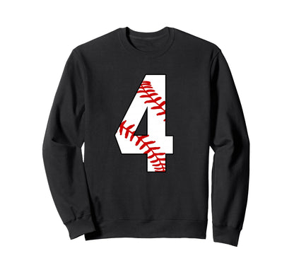 4 Baseball Laces 4Th Birthday Sweatshirt - Minimalist Print for Adults - T-Shirt, Sweatshirt, Hoodie