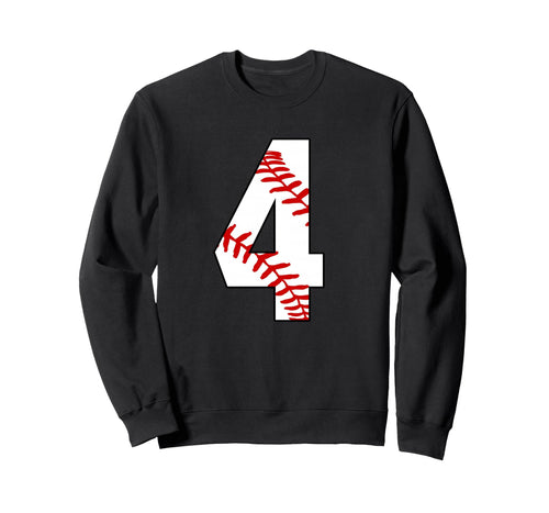 4 Baseball Laces 4Th Birthday Sweatshirt - Minimalist Print for Adults - T-Shirt, Sweatshirt, Hoodie