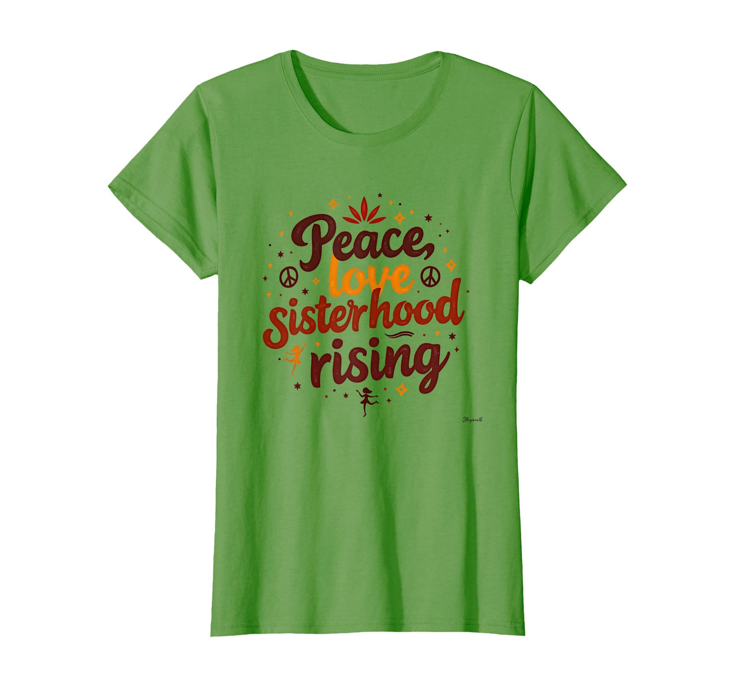 70S Peace Love Sisterhood Rising T-Shirt - Minimalist Print for Adults - T-Shirt, Sweatshirt, Hoodie
