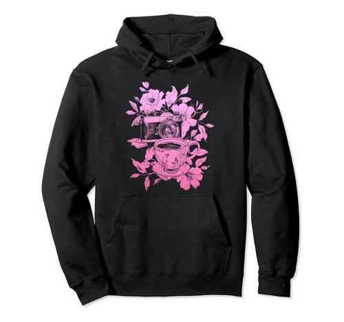 Photographer Coffee Camera Flowers Hoodie - Custom Art Print for Adults - T-Shirt, Sweatshirt, Hoodie