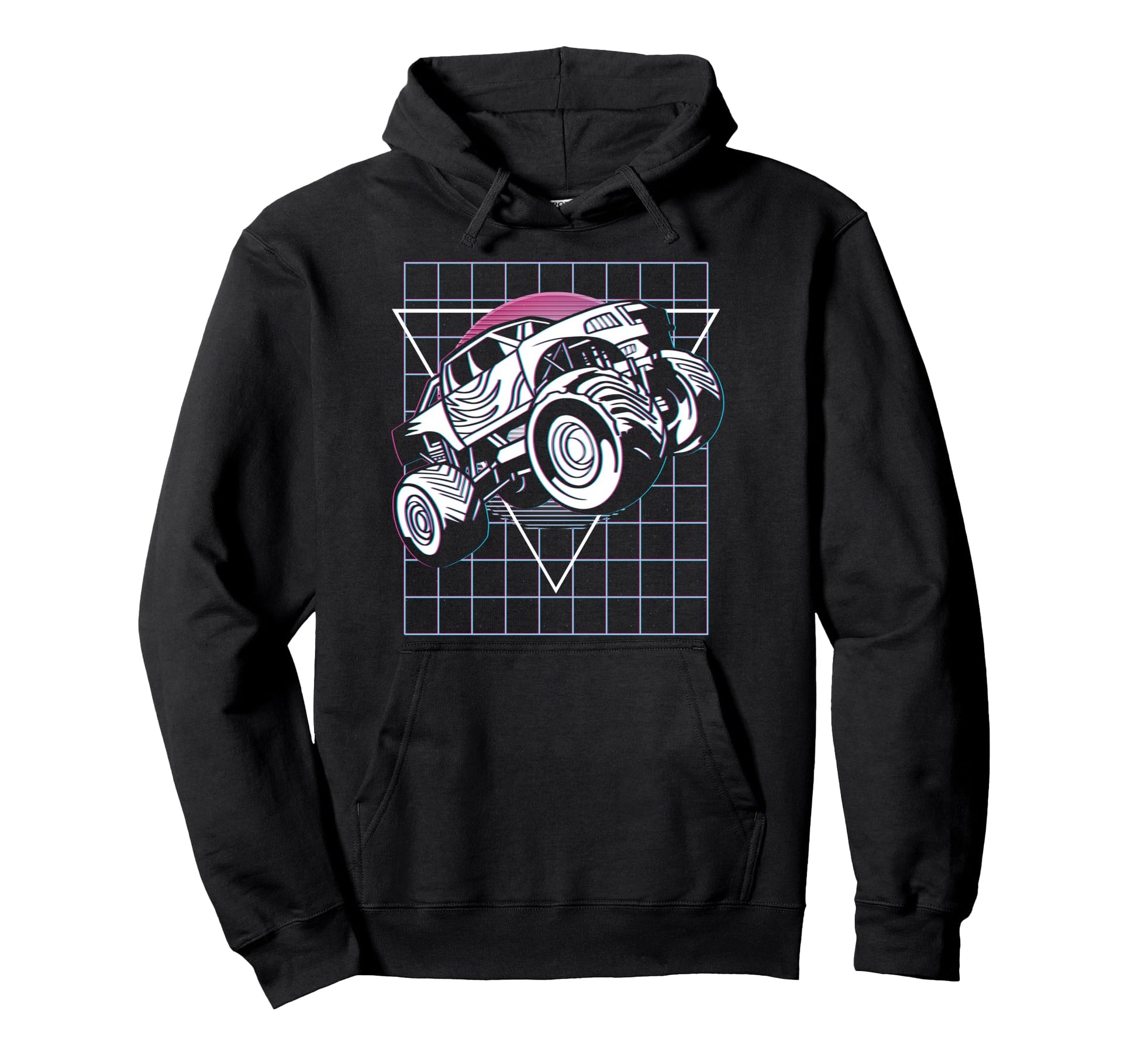 Vaporwave Aesthetic Monster Truck Hoodie - Unique Graphic for Adults - T-Shirt, Sweatshirt, Hoodie