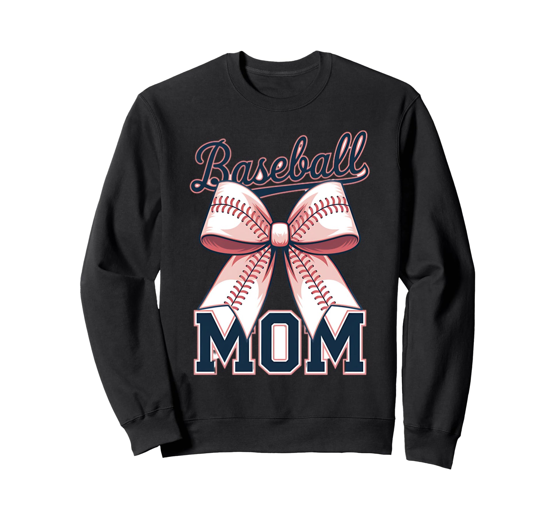 Baseball Mom Coquette Bow Sweatshirt - Trendy Graphic for Adults - T-Shirt, Sweatshirt, Hoodie