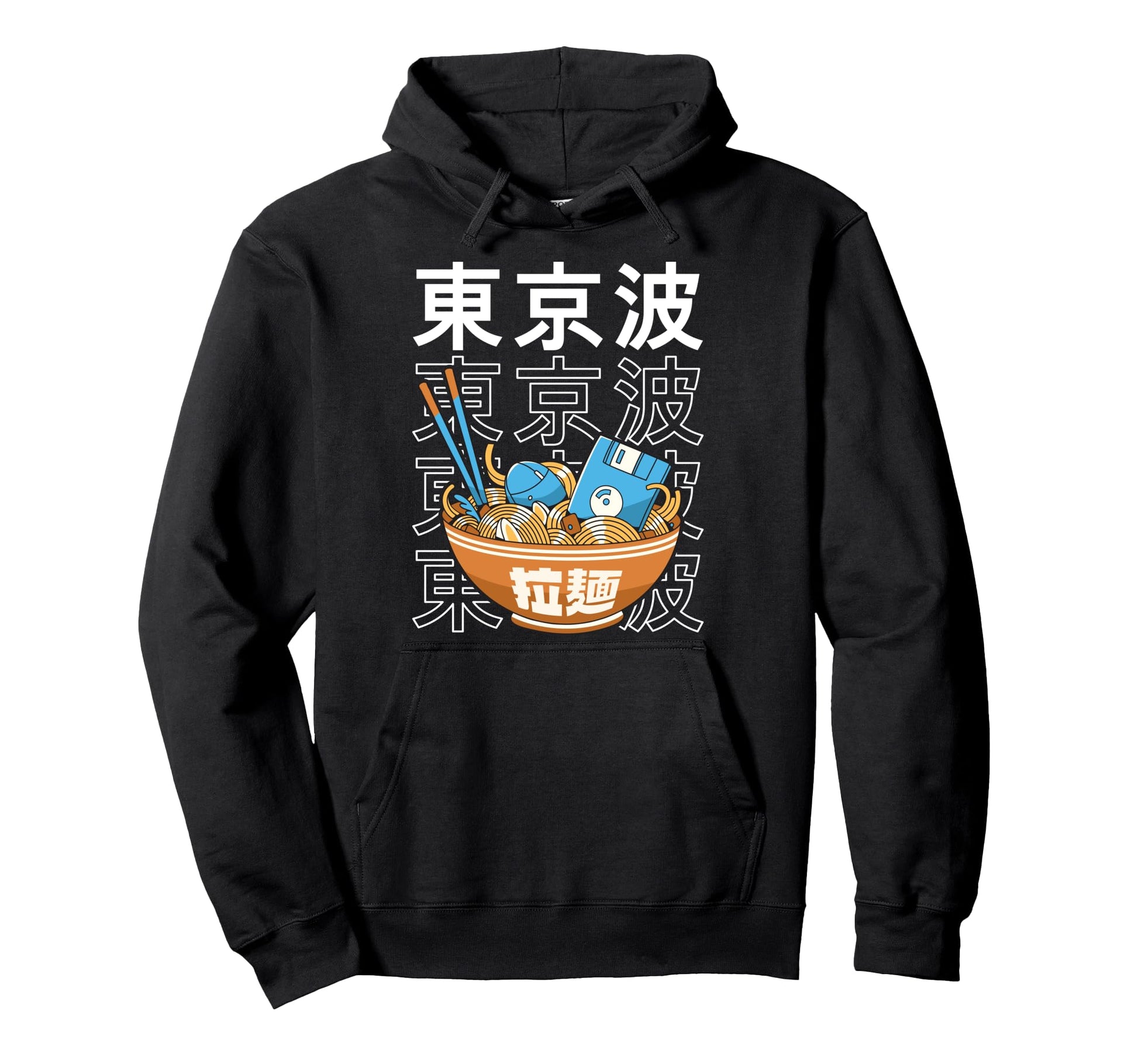 Digital Ramen Bowl Kawaii Aesthetic Hoodie - Fun Novelty Design for Adults - T-Shirt, Sweatshirt, Hoodie