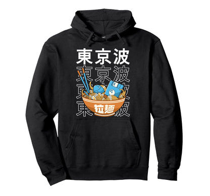 Digital Ramen Bowl Kawaii Aesthetic Hoodie - Fun Novelty Design for Adults - T-Shirt, Sweatshirt, Hoodie