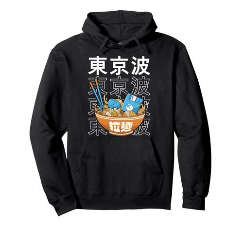 Digital Ramen Bowl Kawaii Aesthetic Hoodie - Fun Novelty Design for Adults - T-Shirt, Sweatshirt, Hoodie