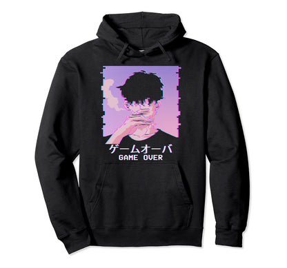 Japanese Vaporwave Aesthetic Anime Lofi Game Hoodie - Graphic Print Unisex - T-Shirt, Sweatshirt, Hoodie