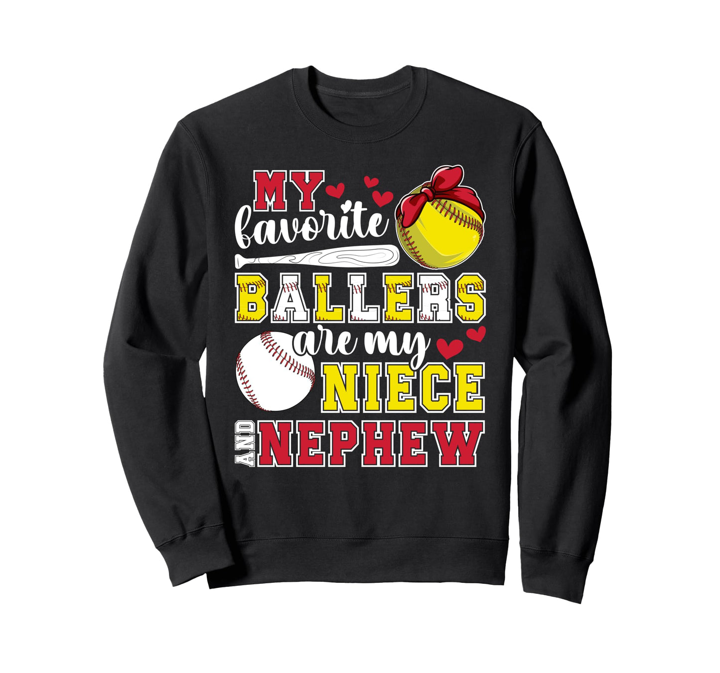My Niece And Nephew Baseball Sweatshirt - Aesthetic Graphic for Adults - T-Shirt, Sweatshirt, Hoodie