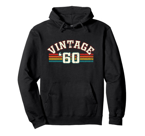 1960 Birth Year Birthday Rainbow Lines Hoodie - Trendy Graphic for Adults - T-Shirt, Sweatshirt, Hoodie