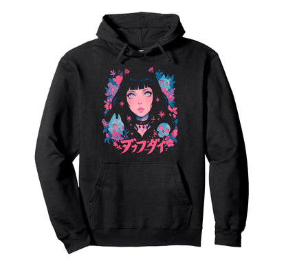 Goth Grunge Demon Anime Waifu Horror Hoodie - Streetwear Style Men Women - T-Shirt, Sweatshirt, Hoodie