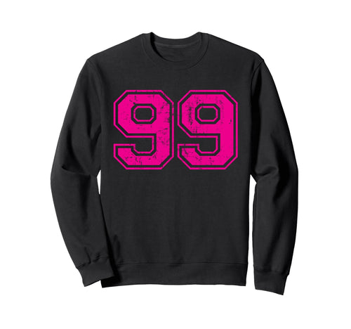 Number 99 Varsity Distressed Sport Sweatshirt - Trendy Graphic Men Women - T-Shirt, Sweatshirt, Hoodie