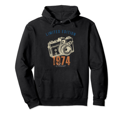 1974 Camera Hoodie - Novelty Apparel Unisex - T-Shirt, Sweatshirt, Hoodie