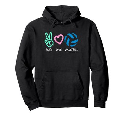 Peace Love Volleyball Volleyball T-Shirt - Fun Novelty Design for Adults - T-Shirt, Sweatshirt, Hoodie