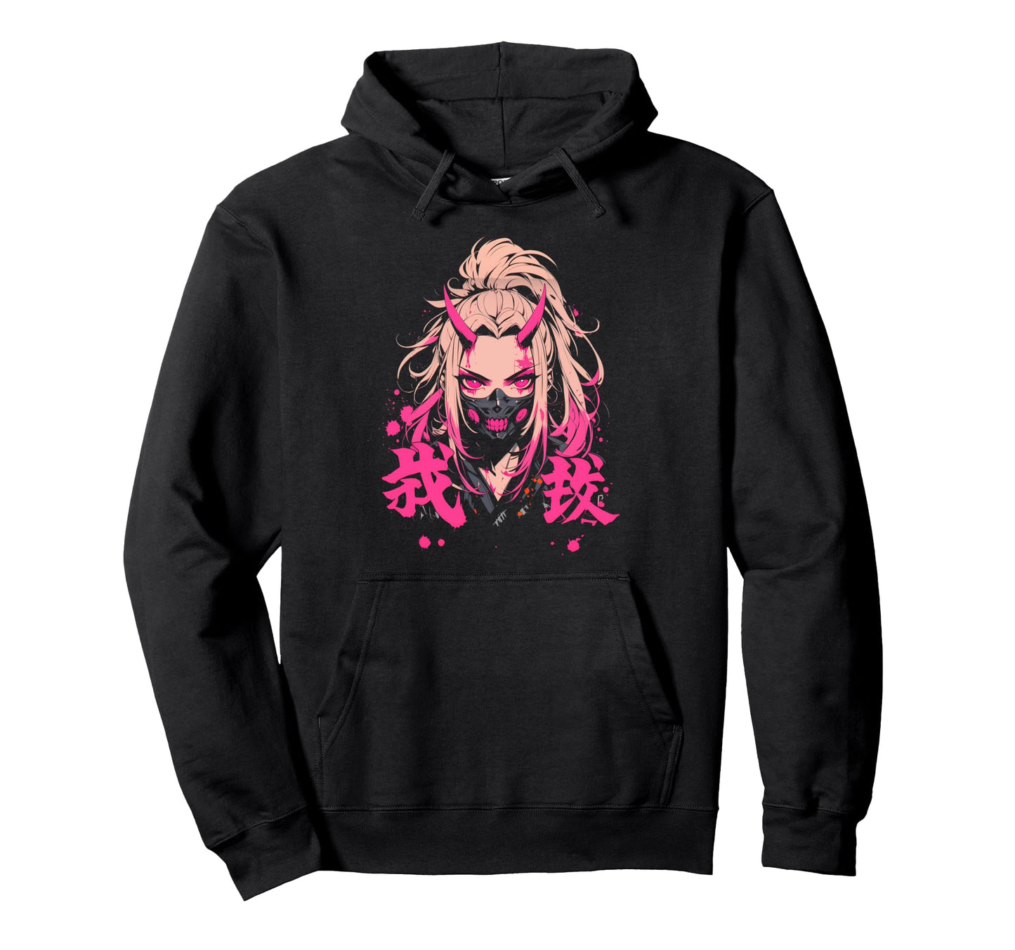 Goth Grunge Demon Anime Waifu Horror Hoodie - Novelty Apparel for Adults - T-Shirt, Sweatshirt, Hoodie