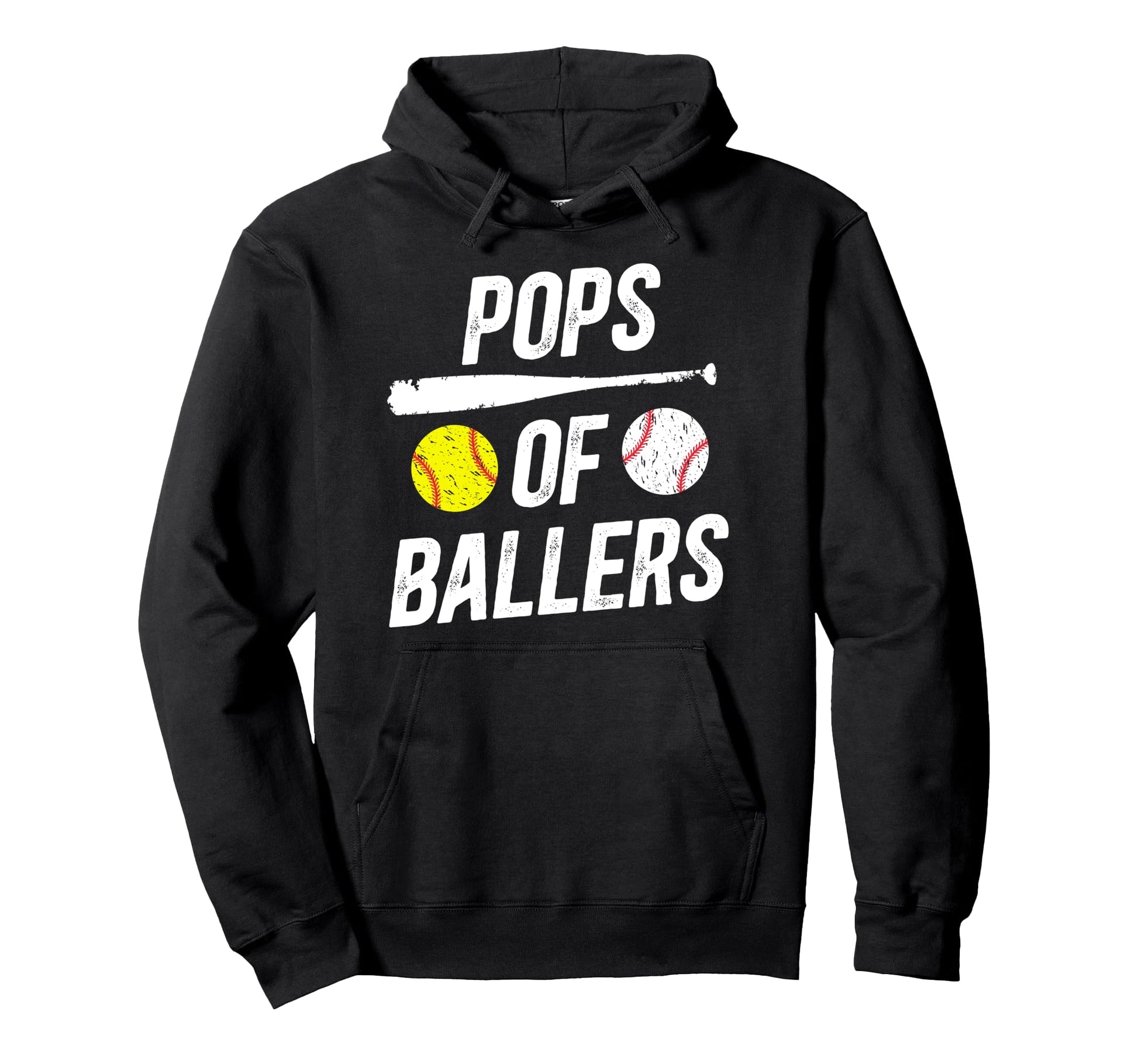 Pops Ballers Softball Baseball Pops Hoodie - Trendy Graphic for Adults - T-Shirt, Sweatshirt, Hoodie