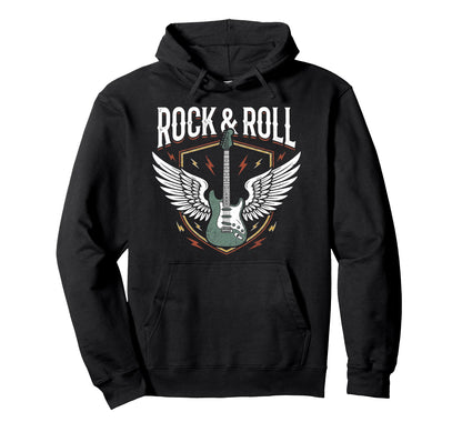 Rock And Roll Electric Guitar Heavy Hoodie - Aesthetic Graphic Men Women - T-Shirt, Sweatshirt, Hoodie