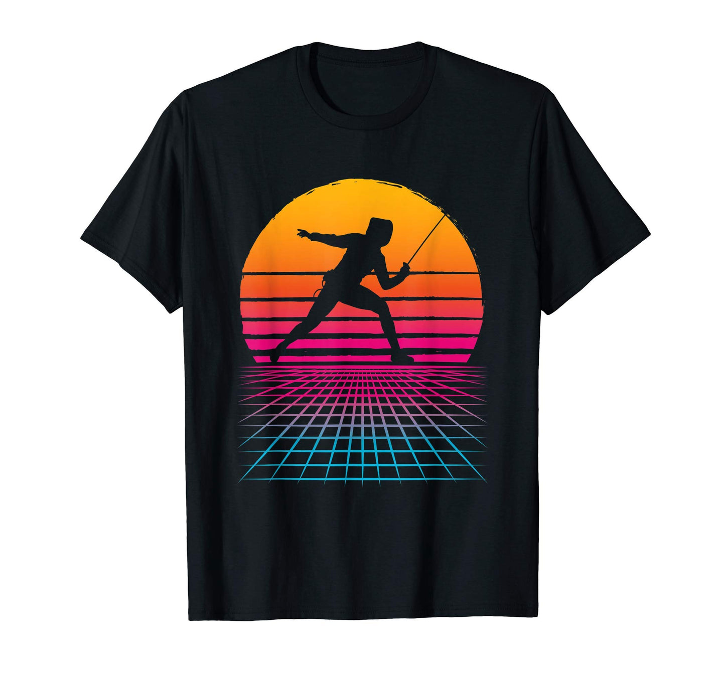 Fencing Sport Vaporwave Japanese T-Shirt - Fun Novelty Design Men Women - T-Shirt, Sweatshirt, Hoodie