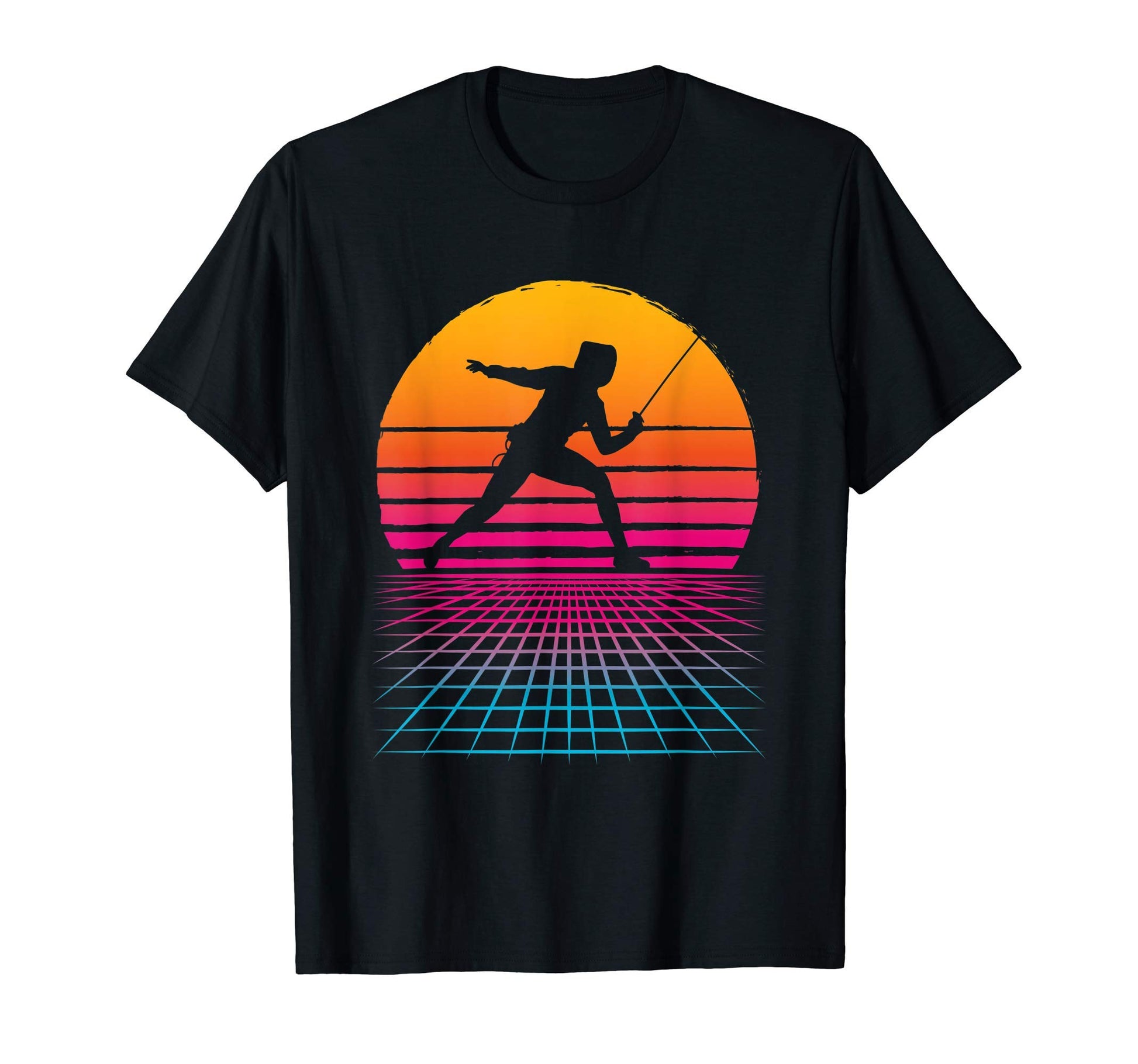 Fencing Sport Vaporwave Japanese T-Shirt - Fun Novelty Design Men Women - T-Shirt, Sweatshirt, Hoodie
