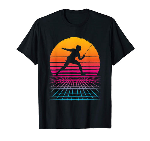 Fencing Sport Vaporwave Japanese T-Shirt - Fun Novelty Design Men Women - T-Shirt, Sweatshirt, Hoodie