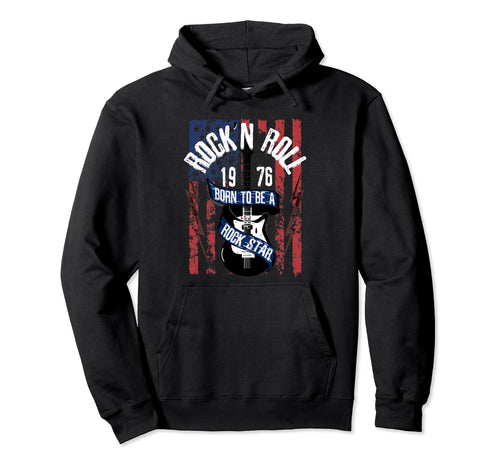 Rock N Roll Guitar Vinatge Music Band Hoodie - Novelty Apparel Unisex - T-Shirt, Sweatshirt, Hoodie