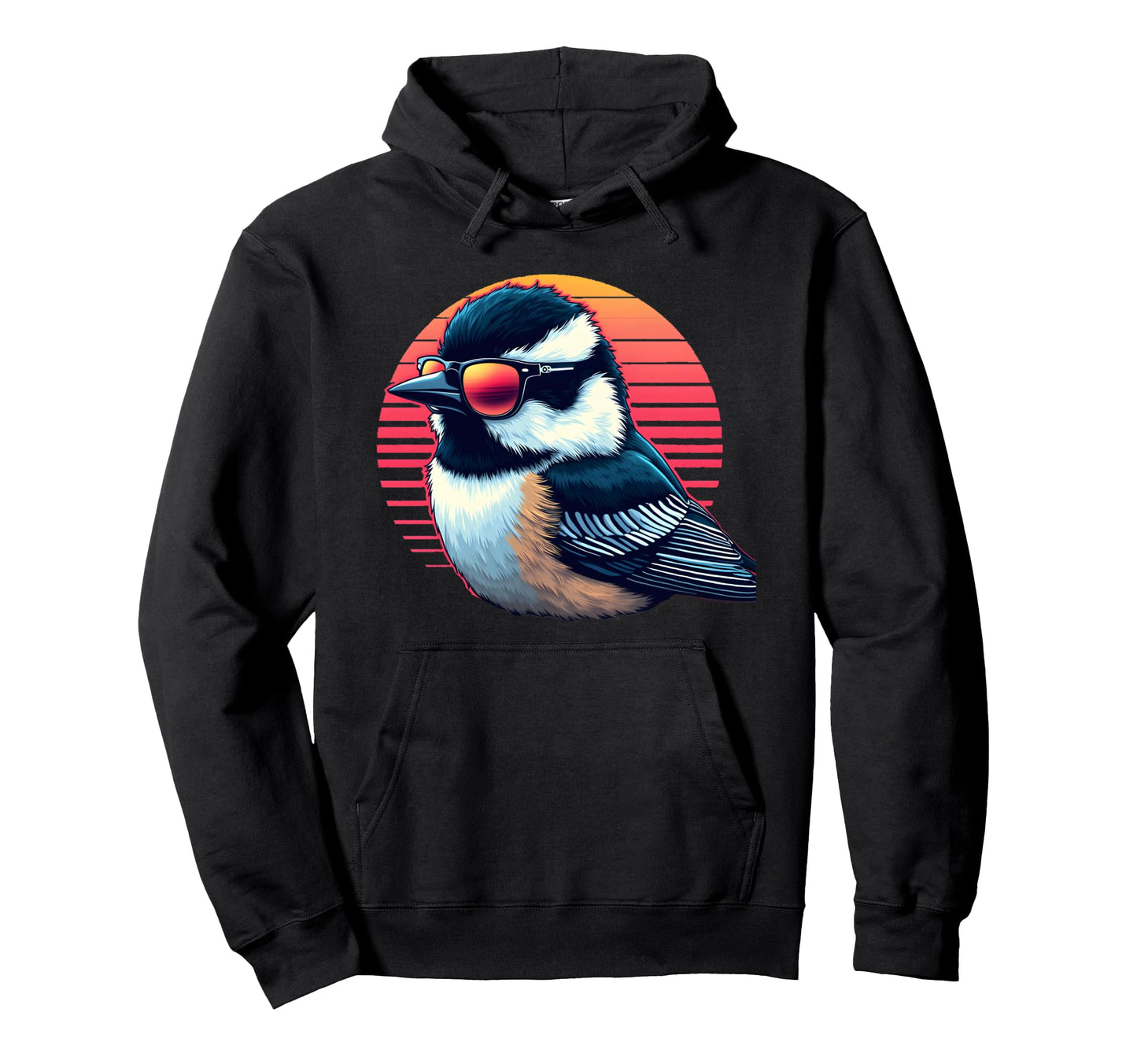 Black Capped Chickadee Bird Sunglasses Hoodie - Novelty Apparel Men Women - T-Shirt, Sweatshirt, Hoodie