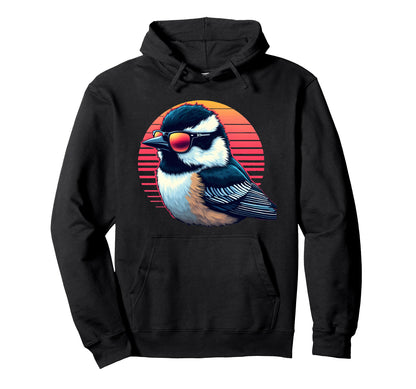 Black Capped Chickadee Bird Sunglasses Hoodie - Novelty Apparel Men Women - T-Shirt, Sweatshirt, Hoodie