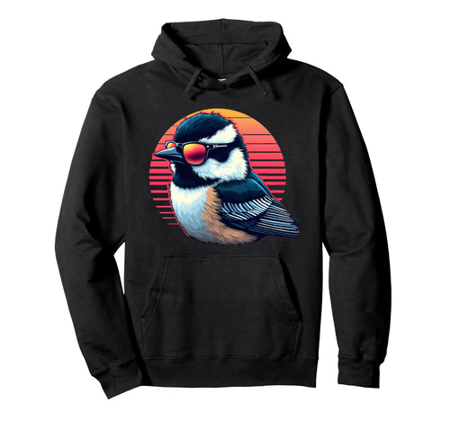 Black Capped Chickadee Bird Sunglasses Hoodie - Novelty Apparel Men Women - T-Shirt, Sweatshirt, Hoodie