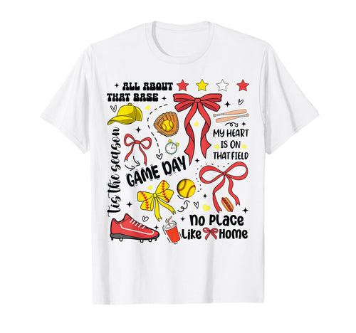 Softball Mom Daughter Heart Field T-Shirt - Aesthetic Graphic Men Women - T-Shirt, Sweatshirt, Hoodie