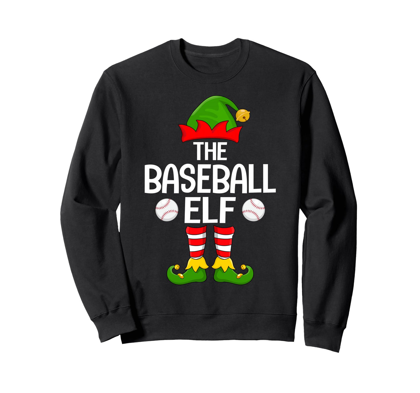 Baseball Elf Matching Family Elf Sweatshirt - Casual Everyday Wear Unisex - T-Shirt, Sweatshirt, Hoodie