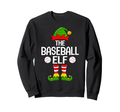 Baseball Elf Matching Family Elf Sweatshirt - Casual Everyday Wear Unisex - T-Shirt, Sweatshirt, Hoodie