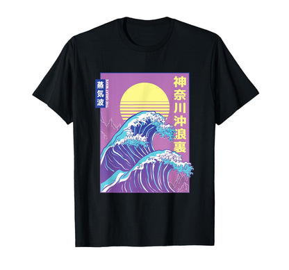 Great Wave Off Kanagawa Vaporwave T-Shirt - Aesthetic Graphic Men Women - T-Shirt, Sweatshirt, Hoodie