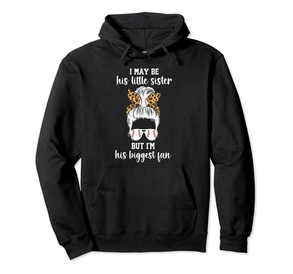 Little Sister Baseball Sister Hoodie - Casual Everyday Wear for Adults - T-Shirt, Sweatshirt, Hoodie
