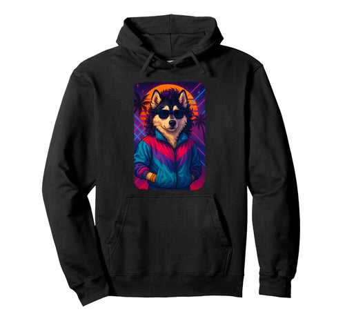 80S Aesthetic Husky Tracksuit Jacket Hoodie - Graphic Print for Adults - T-Shirt, Sweatshirt, Hoodie