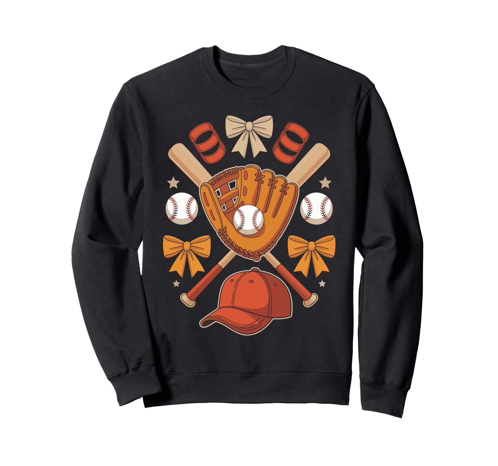 Baseball Bows And Bats Softball Sweatshirt - Streetwear Style Unisex - T-Shirt, Sweatshirt, Hoodie