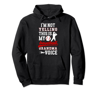 Baseball Grandma Voice Grandma Hoodie - Minimalist Print for Adults - T-Shirt, Sweatshirt, Hoodie