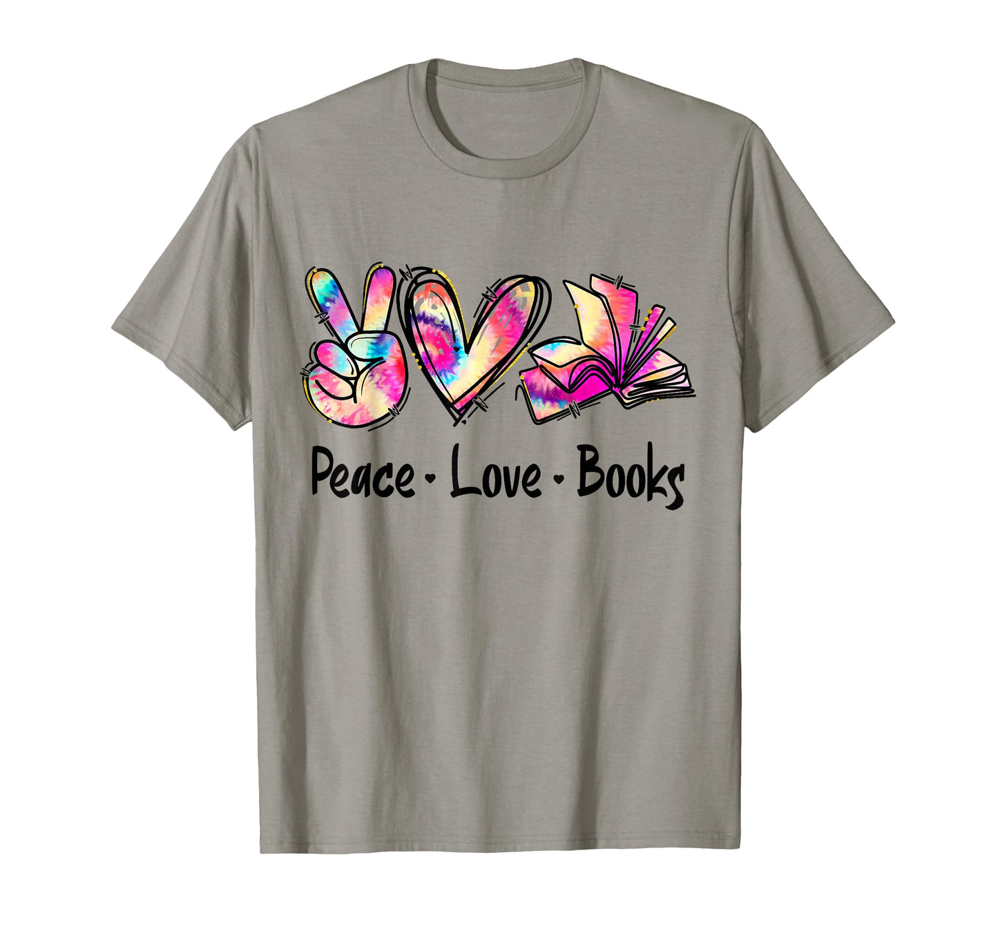 Peace Love Books Librarian Teacher Life T-Shirt - Custom Art Print Unisex - T-Shirt, Sweatshirt, Hoodie