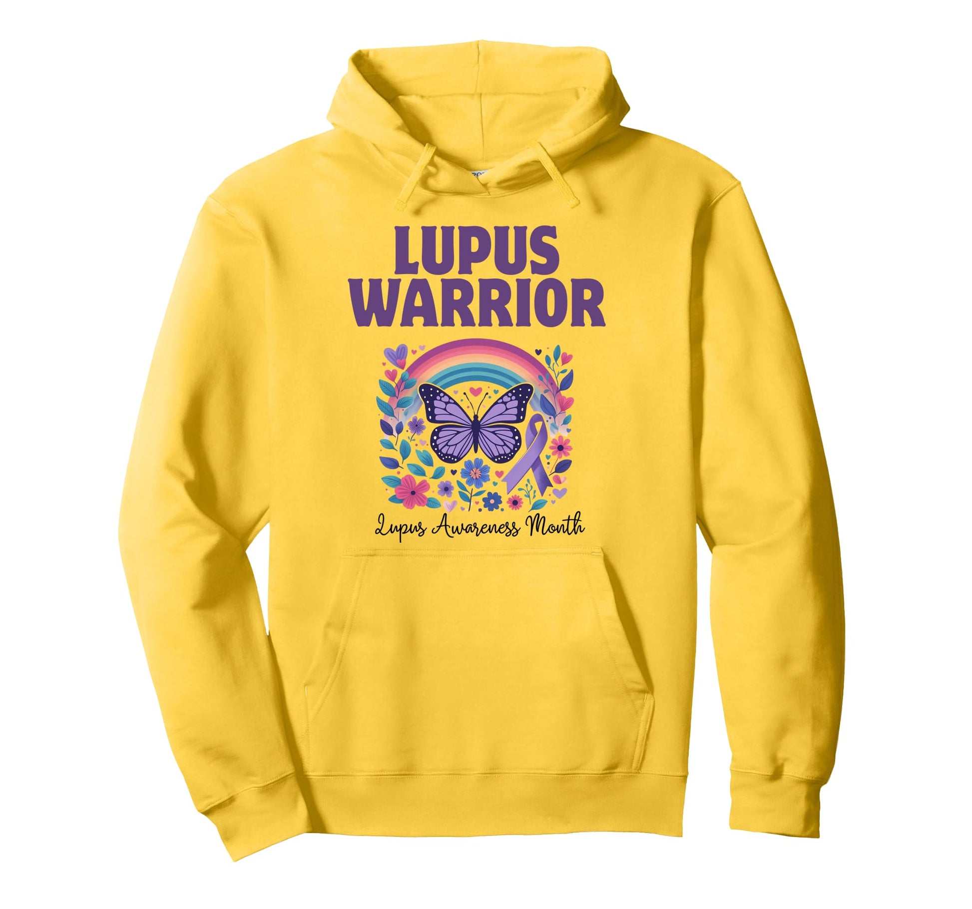 Purple Lupus Warrior Rainbow Butterfly Hoodie - Streetwear Style Men Women - T-Shirt, Sweatshirt, Hoodie