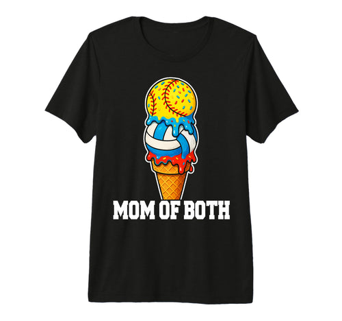 Softball Volleyball Mom Ice Cream T-Shirt - Aesthetic Graphic for Adults - T-Shirt, Sweatshirt, Hoodie