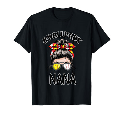 Baseball Nana Ballpark Grandma T-Shirt - Trendy Graphic for Adults - T-Shirt, Sweatshirt, Hoodie