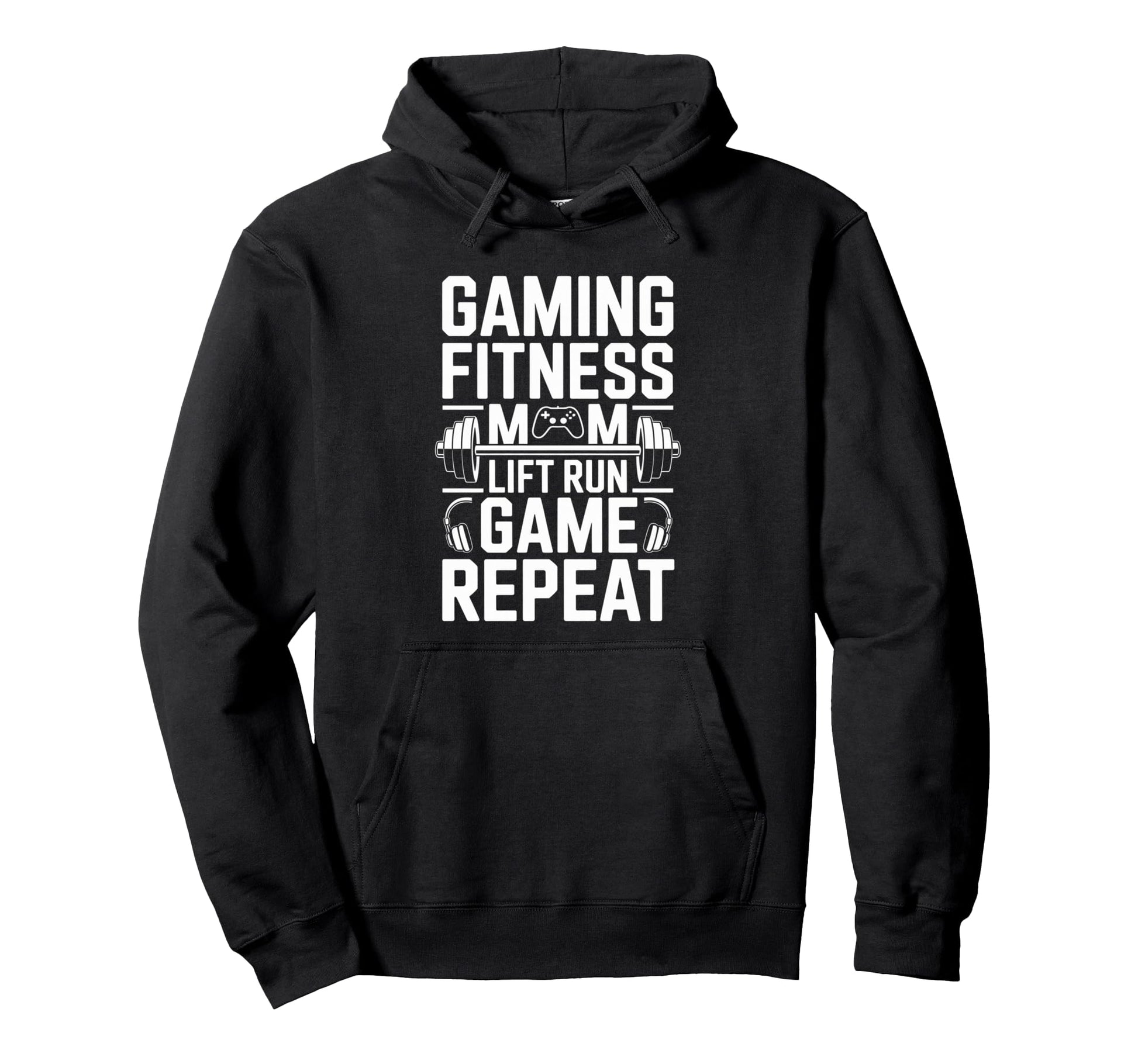 Gaming Fitness Dog Mom Lift Run Game Hoodie - Aesthetic Graphic for Adults - T-Shirt, Sweatshirt, Hoodie