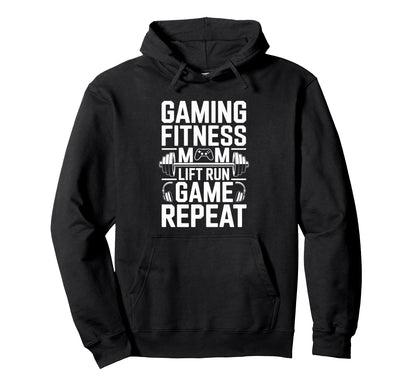 Gaming Fitness Dog Mom Lift Run Game Hoodie - Aesthetic Graphic for Adults - T-Shirt, Sweatshirt, Hoodie