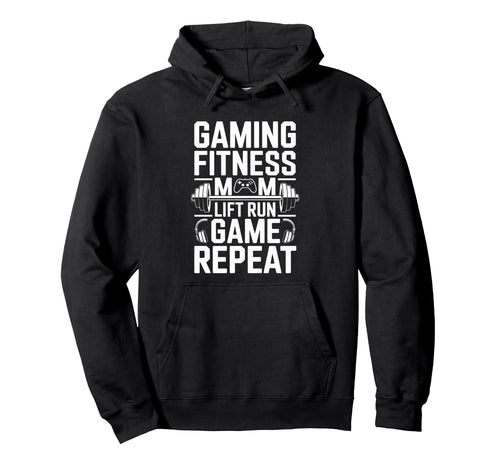 Gaming Fitness Dog Mom Lift Run Game Hoodie - Aesthetic Graphic for Adults - T-Shirt, Sweatshirt, Hoodie