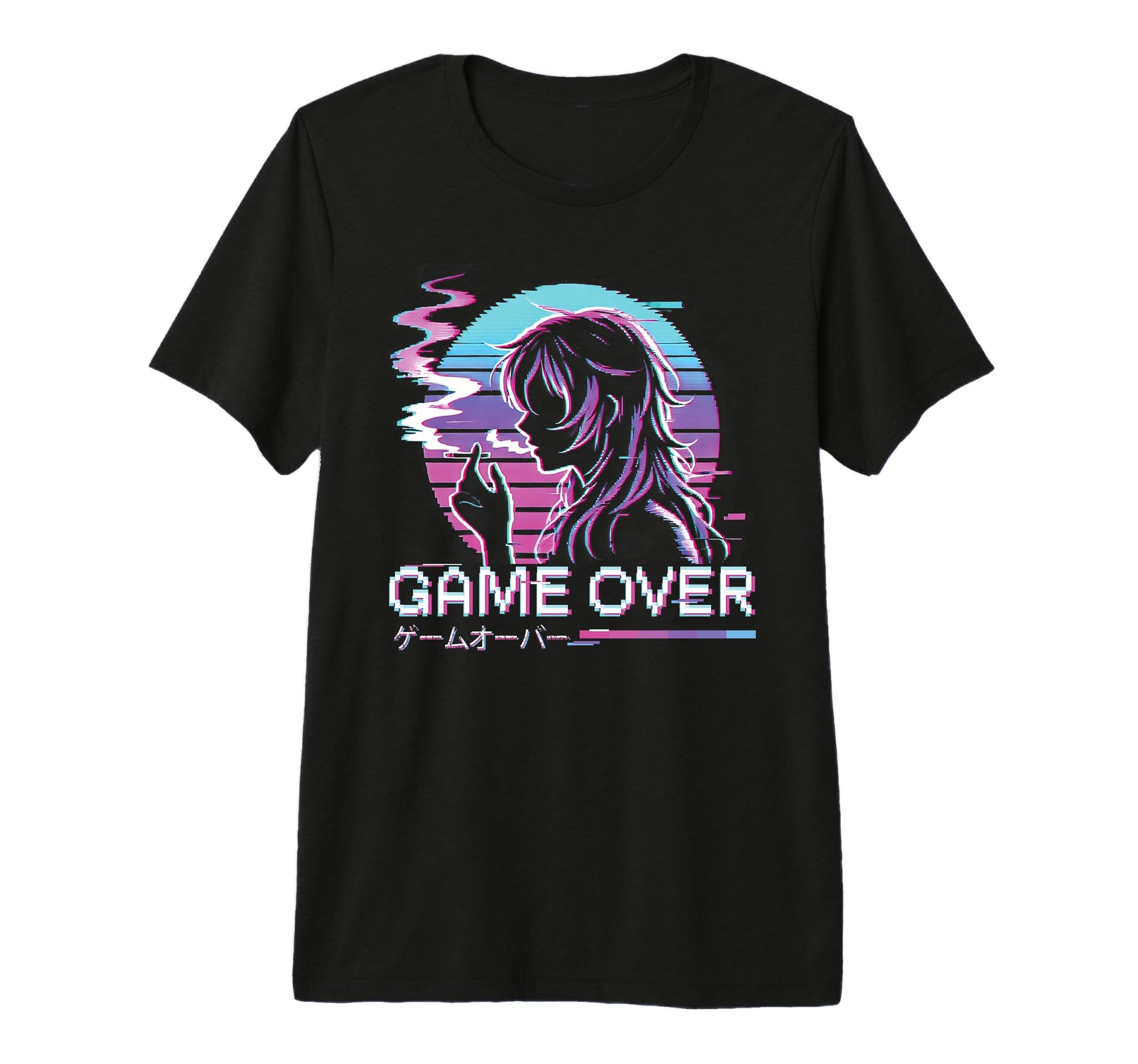 Japanese Vaporwave Aesthetic Sad Anime T-Shirt - Graphic Print Unisex - T-Shirt, Sweatshirt, Hoodie