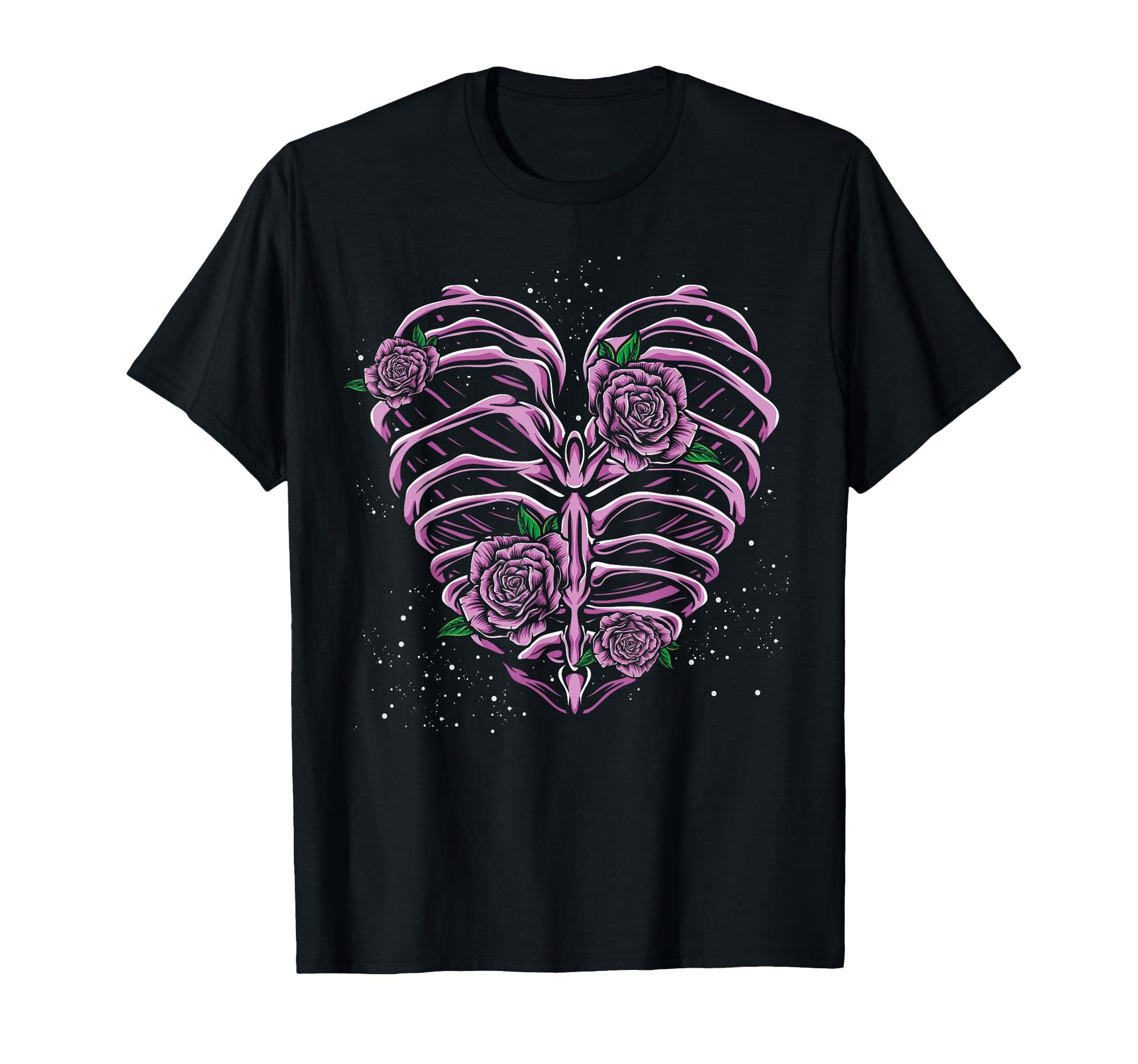 Floral Ribcage Heart Kowai Vaporwave T-Shirt - Fun Novelty Design Unisex - T-Shirt, Sweatshirt, Hoodie