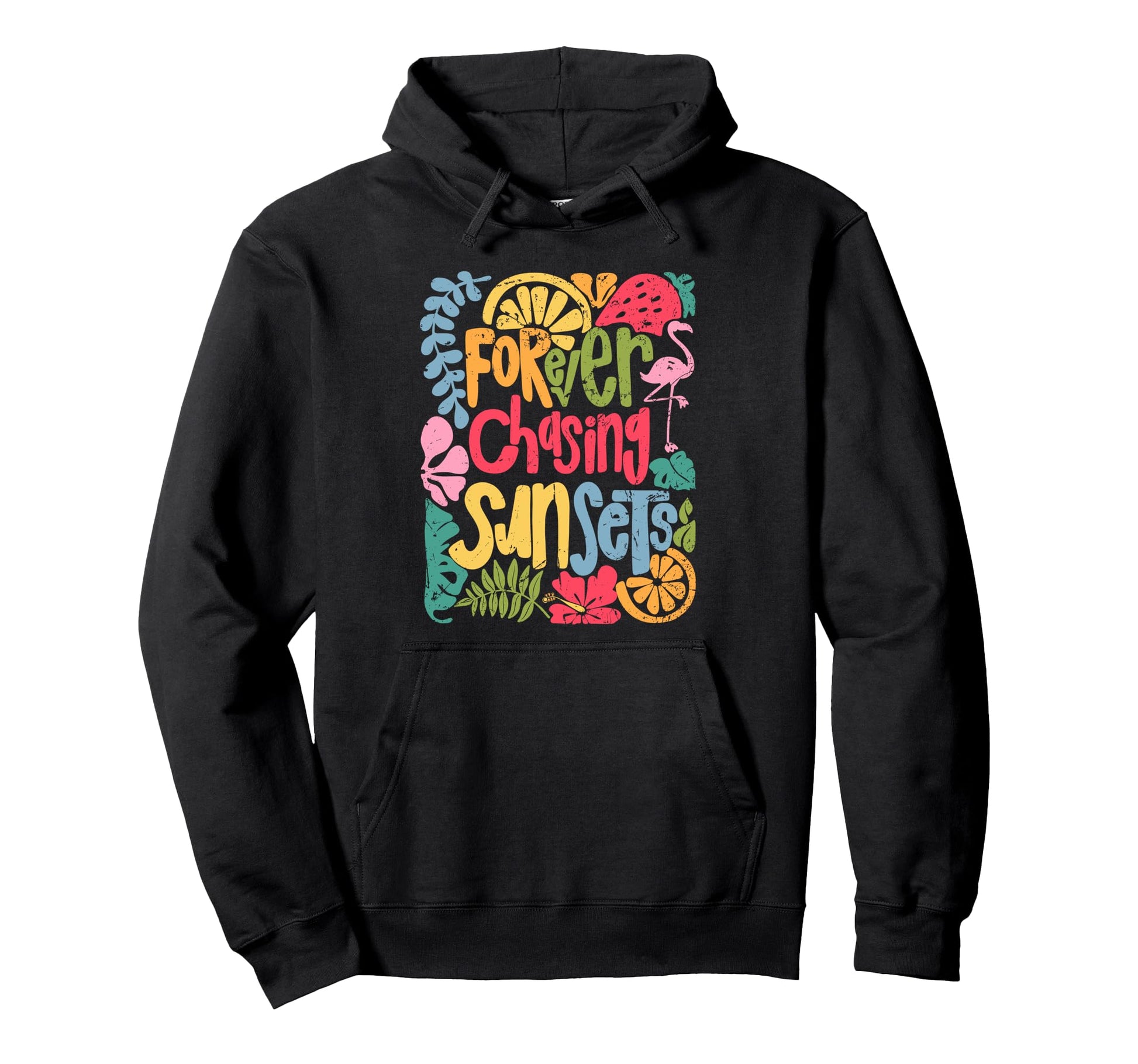 Forever Chasing Sunsets Boho Floral Hoodie - Unique Graphic Men Women - T-Shirt, Sweatshirt, Hoodie